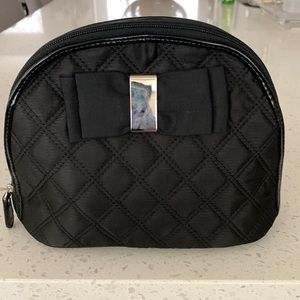 NWT WHITE HOUSE | BLACK MARKET Quilted Bow Black Cosmetic Case